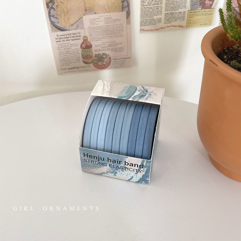 10 Boxed Candy Color High Appearance Horizontal Twist Hair Tie Ponytail Hair Tie High Elastic Durable Rubber Band Hair Band Headwear undefined