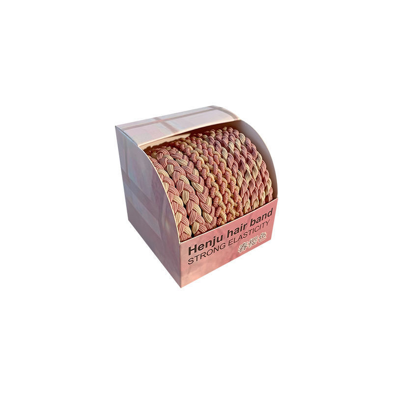 10 Boxed Candy Color High Appearance Horizontal Twist Hair Tie Ponytail Hair Tie High Elastic Durable Rubber Band Hair Band Headwear undefined