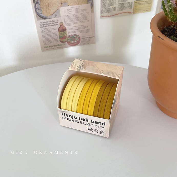 10 Boxed Candy Color High Appearance Horizontal Twist Hair Tie Ponytail Hair Tie High Elastic Durable Rubber Band Hair Band Headwear undefined