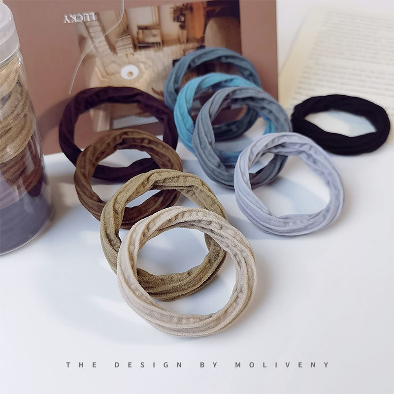 High Elastic Band Women's Hair Tie Without Hair Damage Thick Adult Scrunchie Canned Seamless Hair Cord Simple Headwear undefined