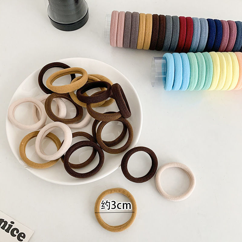 Korean Version Of High Elastic Head Rope Elastic Band Hair Band 24 Canned Seamless Hair Rope Girls Do Not Hurt Hair Accessories undefined