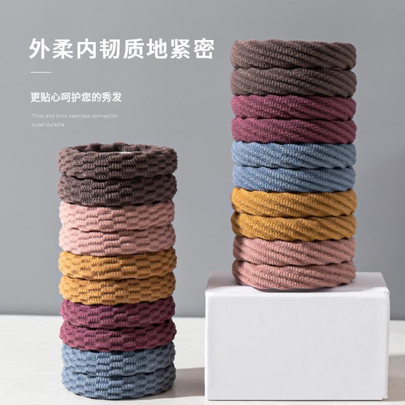 High Elastic Durable Thick Rubber Band Adult Hair Tie Children's Hair Band Seamless Hair Cord Women's Simple Hair Cord Accessories details Picture