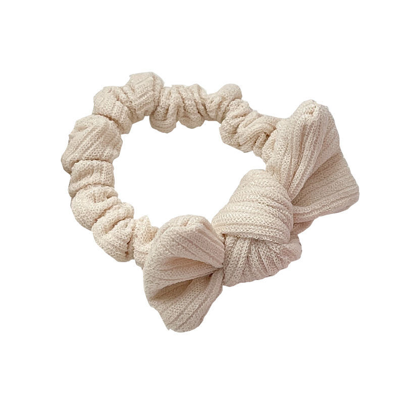 Cute Candy-Colored Bow Pleated Hair Tie Women's Japanese Tie Hair Ponytail Headtie Net Red Everything With Foreign Style Scrumps Specification drawing