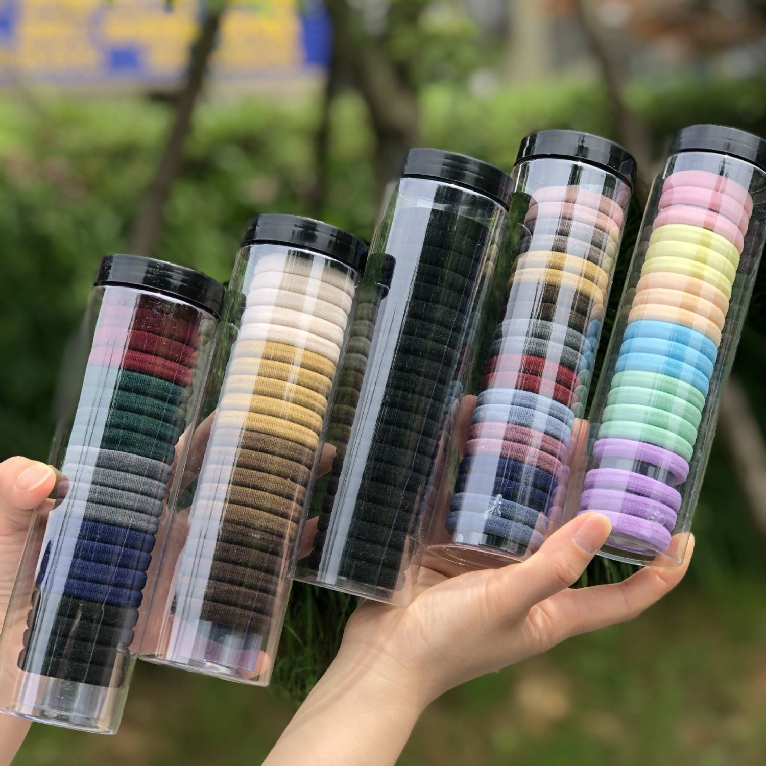 Korean Version Of High Elastic Head Rope Elastic Band Hair Band 24 Canned Seamless Hair Rope Girls Do Not Hurt Hair Accessories Specification drawing