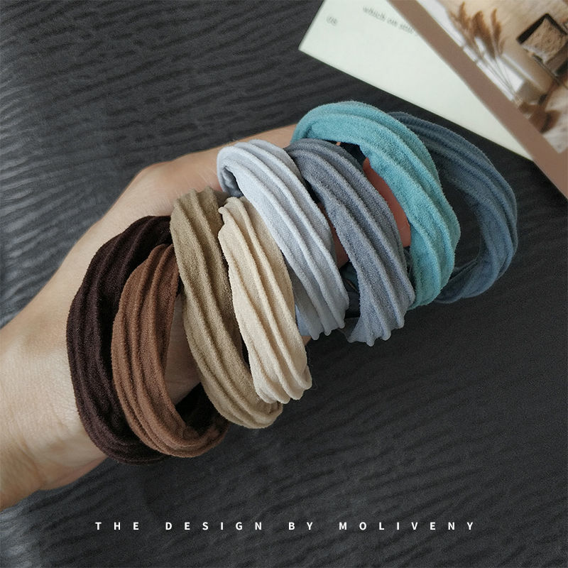High Elastic Band Women's Hair Tie Without Hair Damage Thick Adult Scrunchie Canned Seamless Hair Cord Simple Headwear