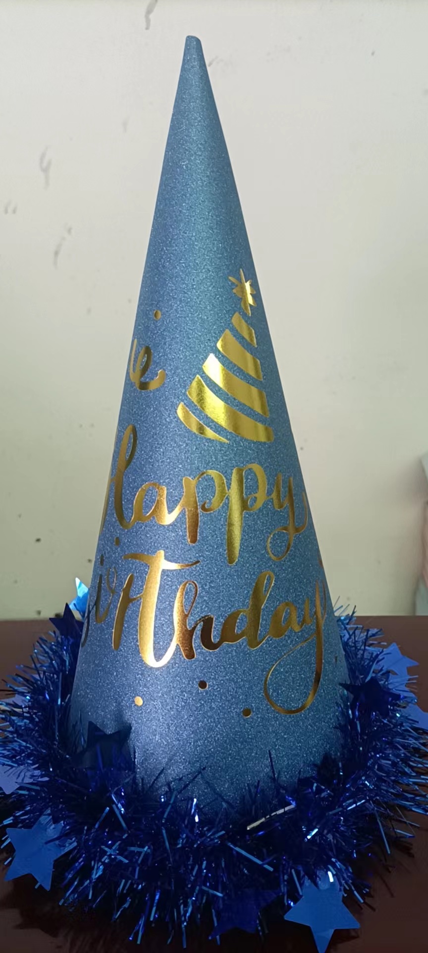 Gold Onion Powder Hot Gold Birthday Hat Festival Hat Wholesale 01 Specification drawing