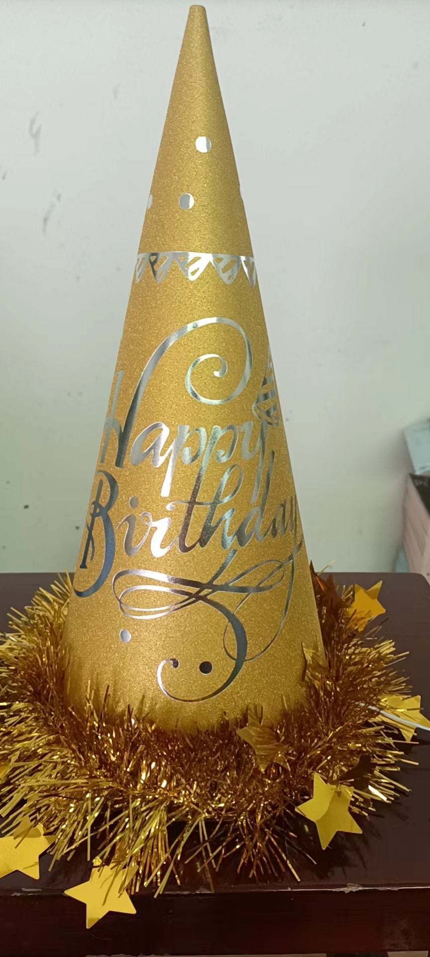 Gold Onion Powder Hot Gold Birthday Hat Festival Hat Wholesale 01 details Picture