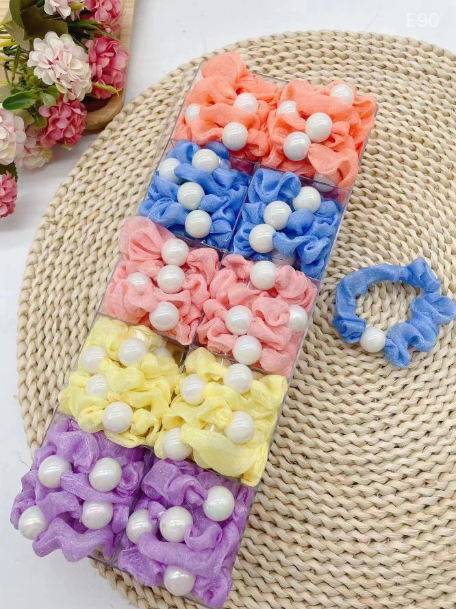 Enterring 5 Cross-Border Hot Selling 60 Color Pure Color Bright Color Ding Pig Large Intestine Hair Ring Elastic Hair Ring Manufacturers Directly Supply