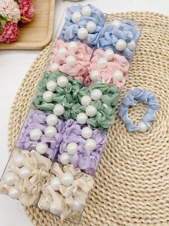 Pearl Ring 3 Cross-Border Hot Sale 60 Color Pure Color Bright Color Ding Pig Large Colon Hair Ring Elastic Hair Ring Manufacturers Direct Supply