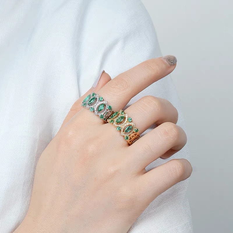 Zircon ring for women, simple and elegant, with a unique design sense and a niche fashion style. Qin Wei -49