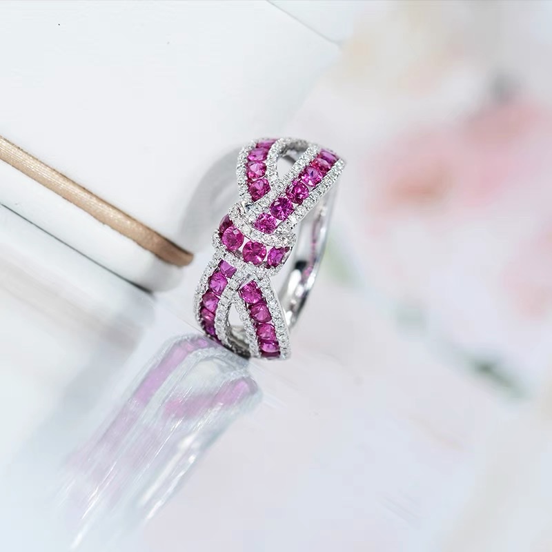 Zircon ring for women, simple and elegant, with a unique design sense and a niche fashion style. Qinwei -44