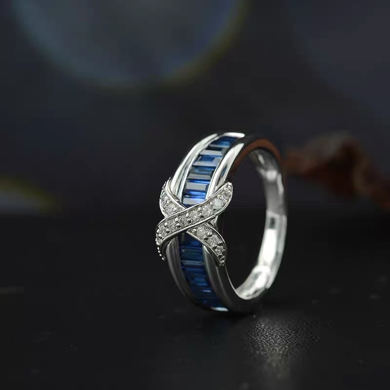 Zircon ring for women, simple and elegant, with a unique design sense and a niche fashion style. Qinwei -39