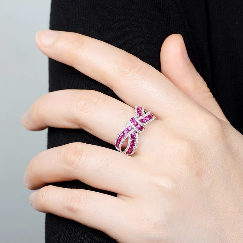 Zircon ring for women, simple and elegant, with a unique design sense and a niche fashion style. Qinwei -42