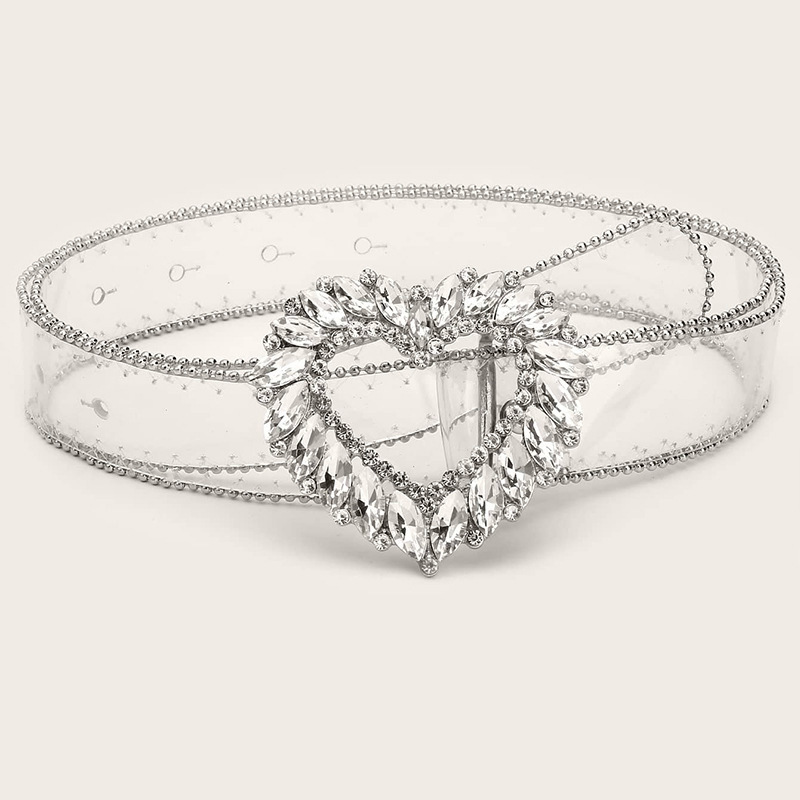 Foreign Trade Cross-Border New Transparent Pvc Belt Belt Women's Fashion Spot Diamond Belt Simple Summer Essential Jeans Accessories