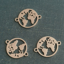 Mirror stainless steel World Bracelet Pendant Round geometric hollow circle Aliexpress cross-border jewelry