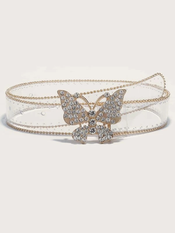Foreign Trade Cross-Border New Transparent Pvc Belt Belt Women's Fashion Spot Diamond Belt Simple Summer Essential Jeans Accessories Application Scenario