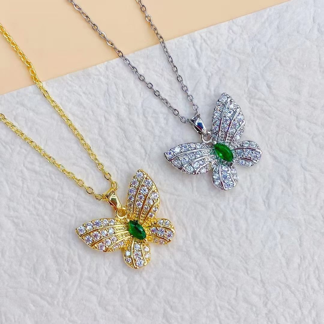 2022 New Moissanite necklace, women's collarbone chain, 18K gold pendant, exquisite and niche, fashionable couple and best friend gift Specification image