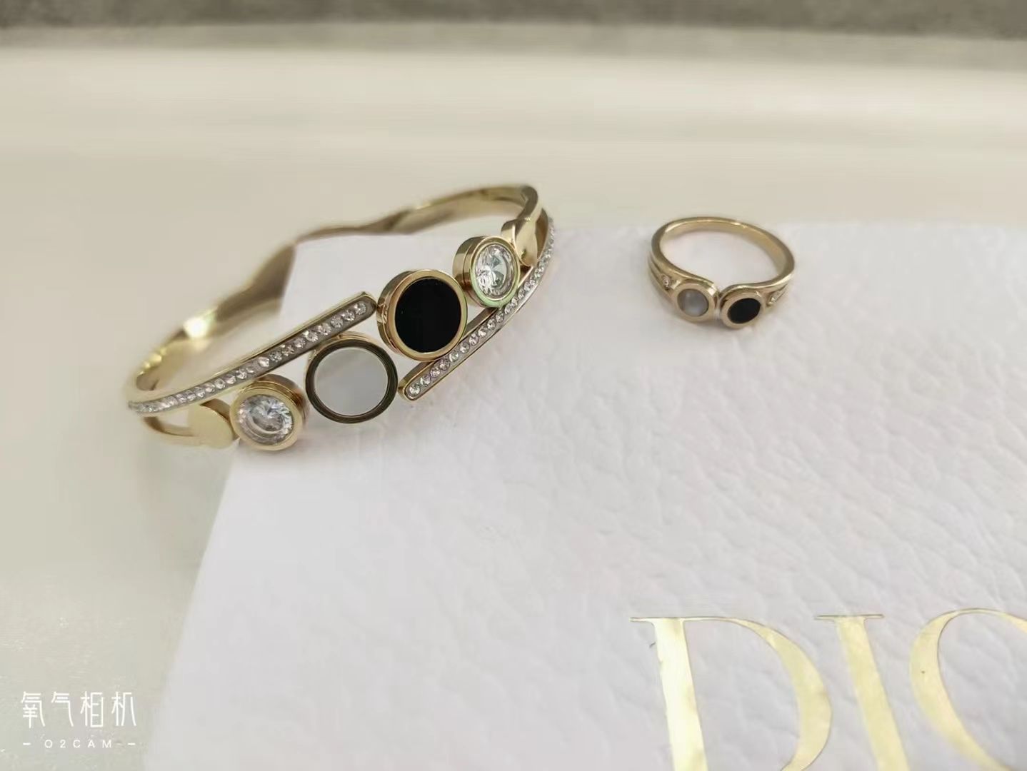 LKSTYLE non-fading titanium steel bracelet with ring, ins cold style, high-end, niche design, exquisite internet-famous style
