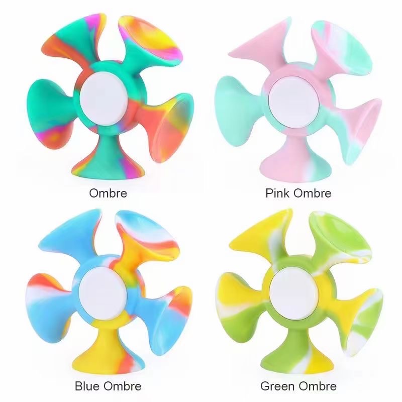 Silicone suction cup finger gyro spinning music Suction cup silicone gyro pressure relief toy children's toy full figure
