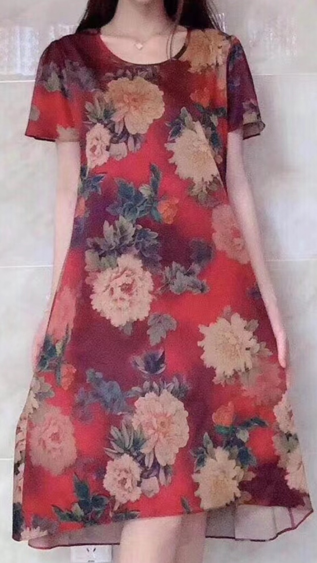 Fashion hot dress Quality women's short-sleeved dress noble temperament wealth