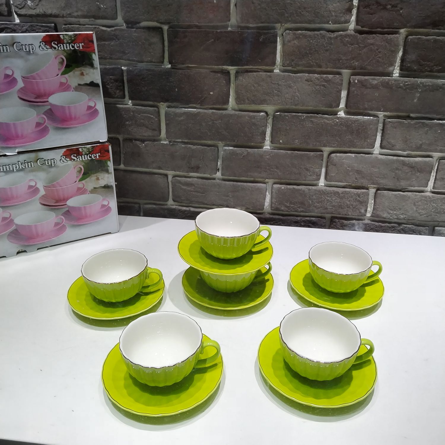 Jingdezhen 6 Cups 6 Saucer Coffee Ceramic Coffee Cup Saucer Colored Glaze Coffee Cup Saucer Foreign Trade Coffee Ware Ceramic Cup Afternoon Tea Cup Application Scenario