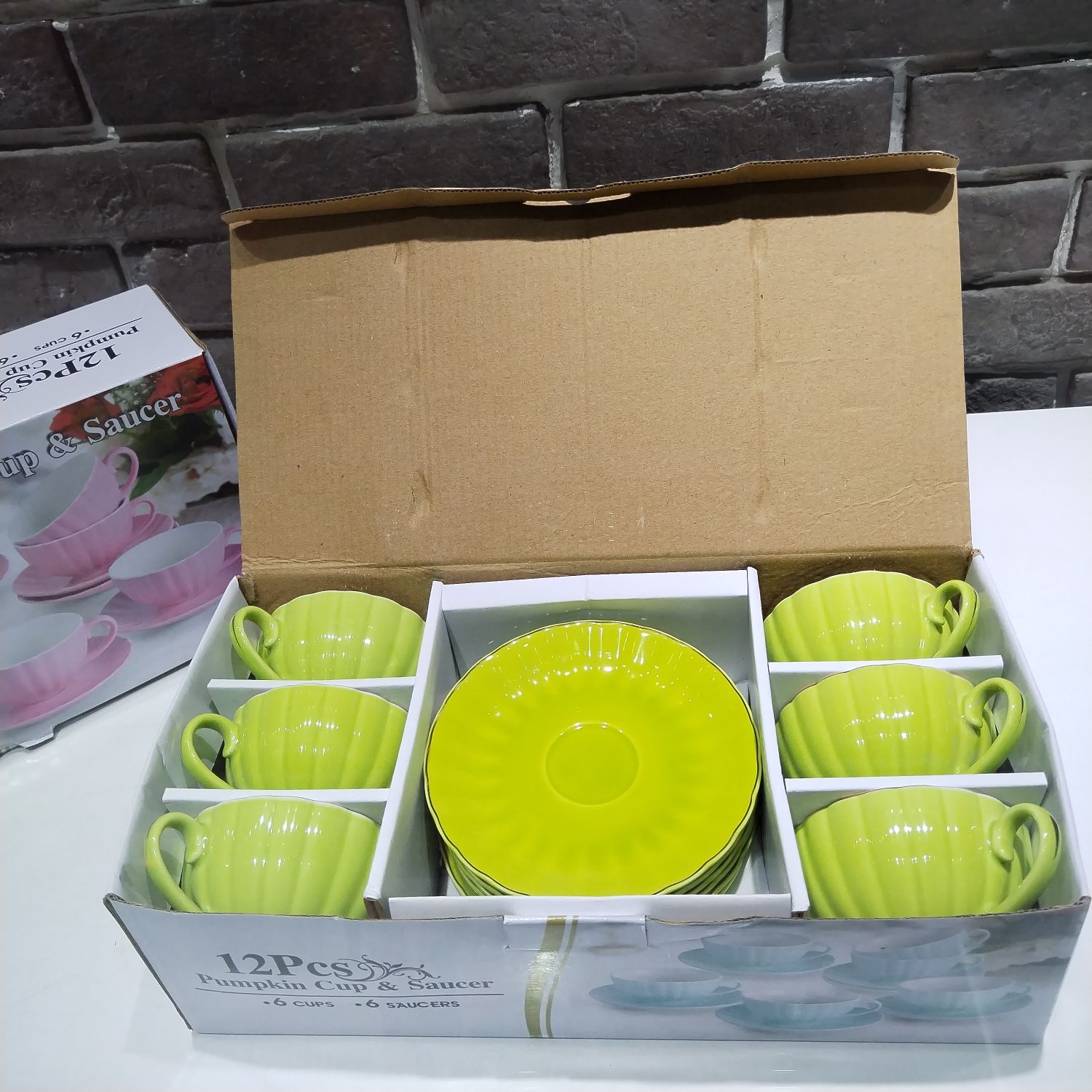 Jingdezhen 6 Cups 6 Saucer Coffee Ceramic Coffee Cup Saucer Colored Glaze Coffee Cup Saucer Foreign Trade Coffee Ware Ceramic Cup Afternoon Tea Cup details Picture