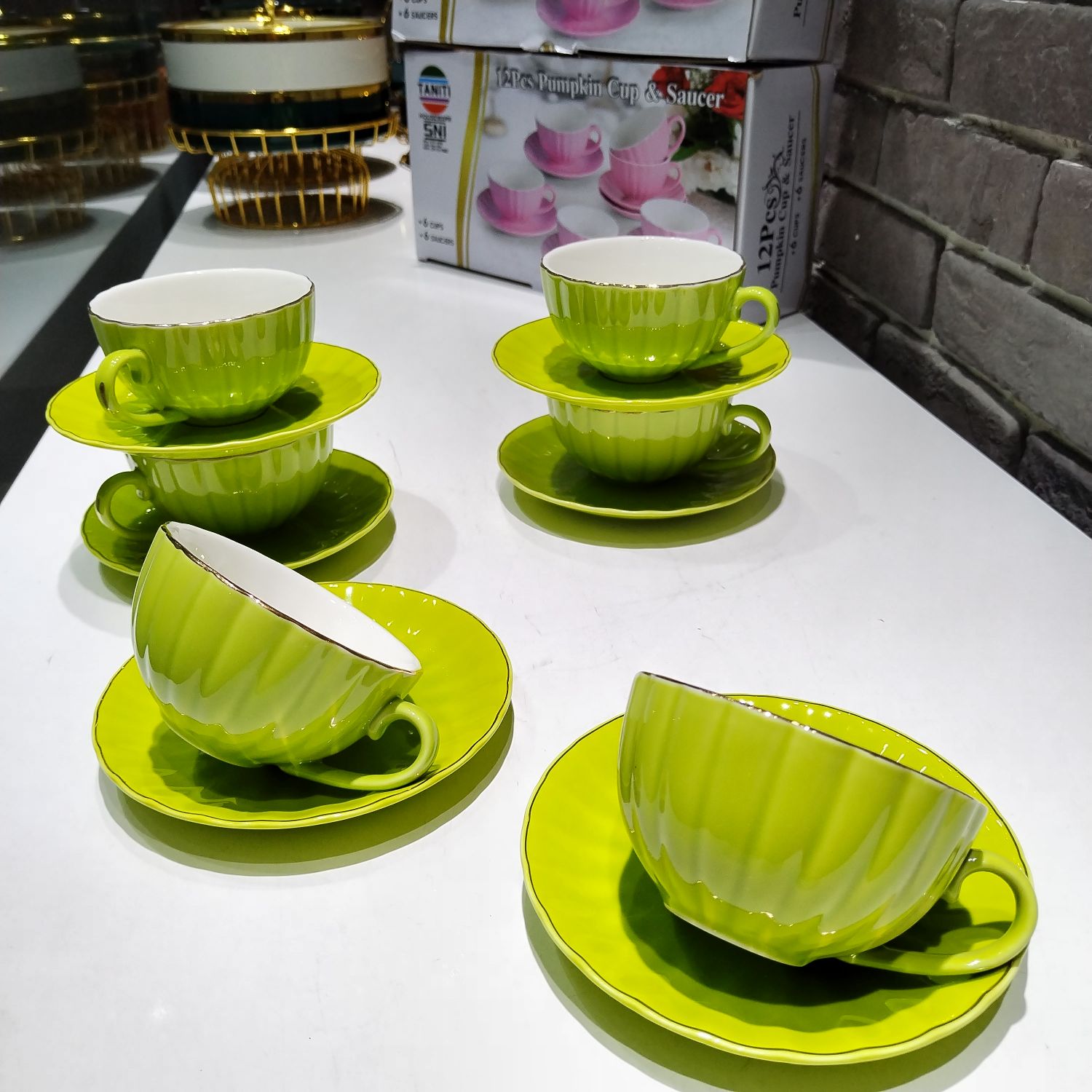 Jingdezhen 6 Cups 6 Saucer Coffee Ceramic Coffee Cup Saucer Colored Glaze Coffee Cup Saucer Foreign Trade Coffee Ware Ceramic Cup Afternoon Tea Cup Specification drawing