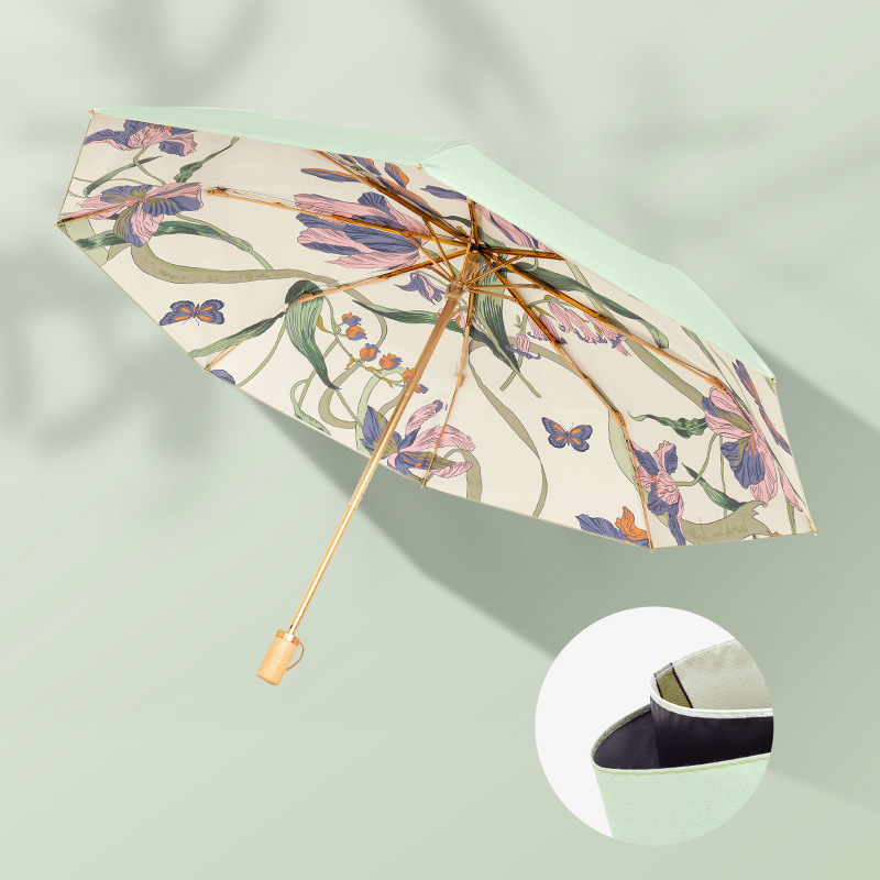 Triple Fold Inside Ultralight Fiber Frame Shade Umbrella