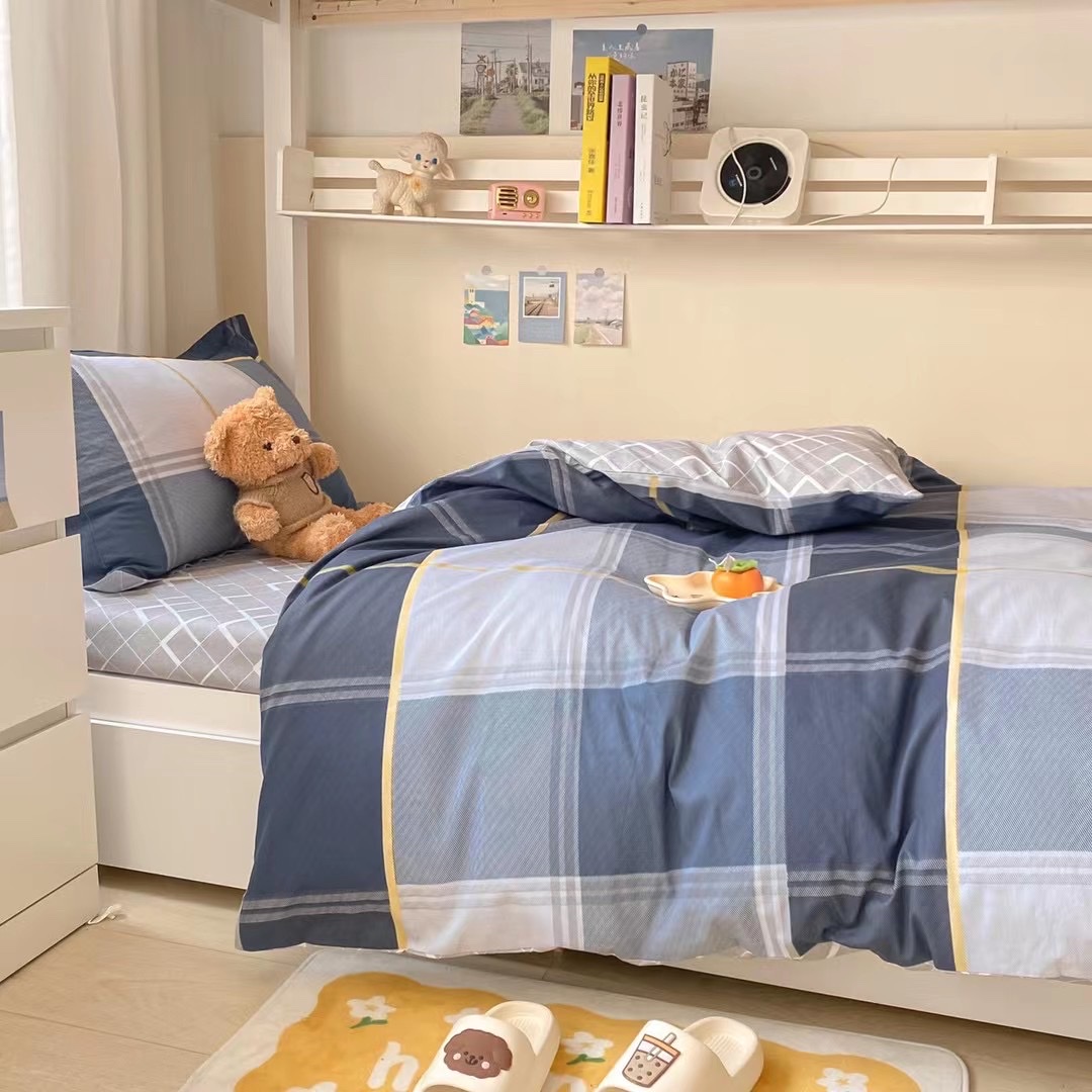 All Cotton Students Three-Piece Dormitory Bed Common Item Picture