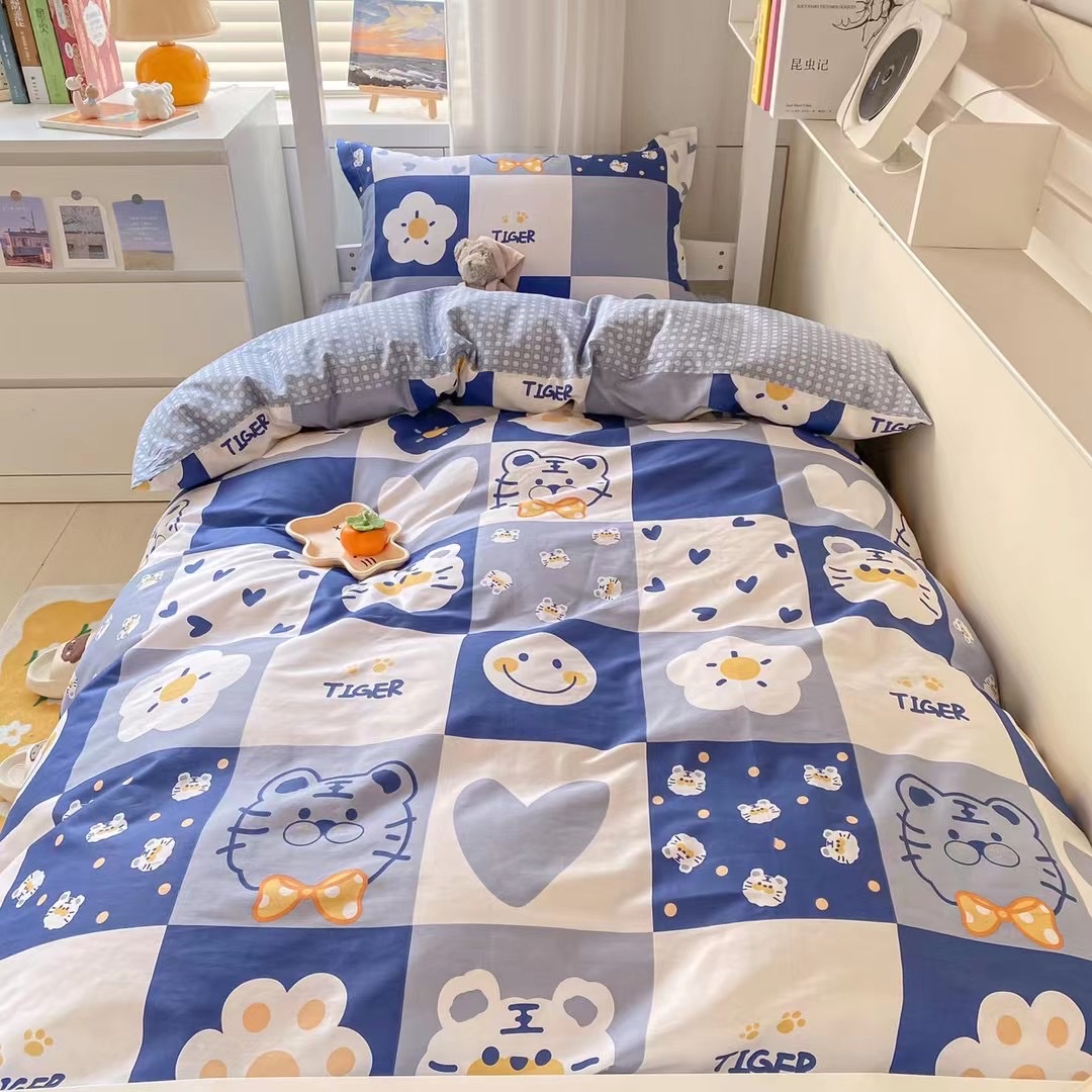 Cotton Students 3-Piece Dormitory Set High And Low Bunk Bed Suitable details Picture