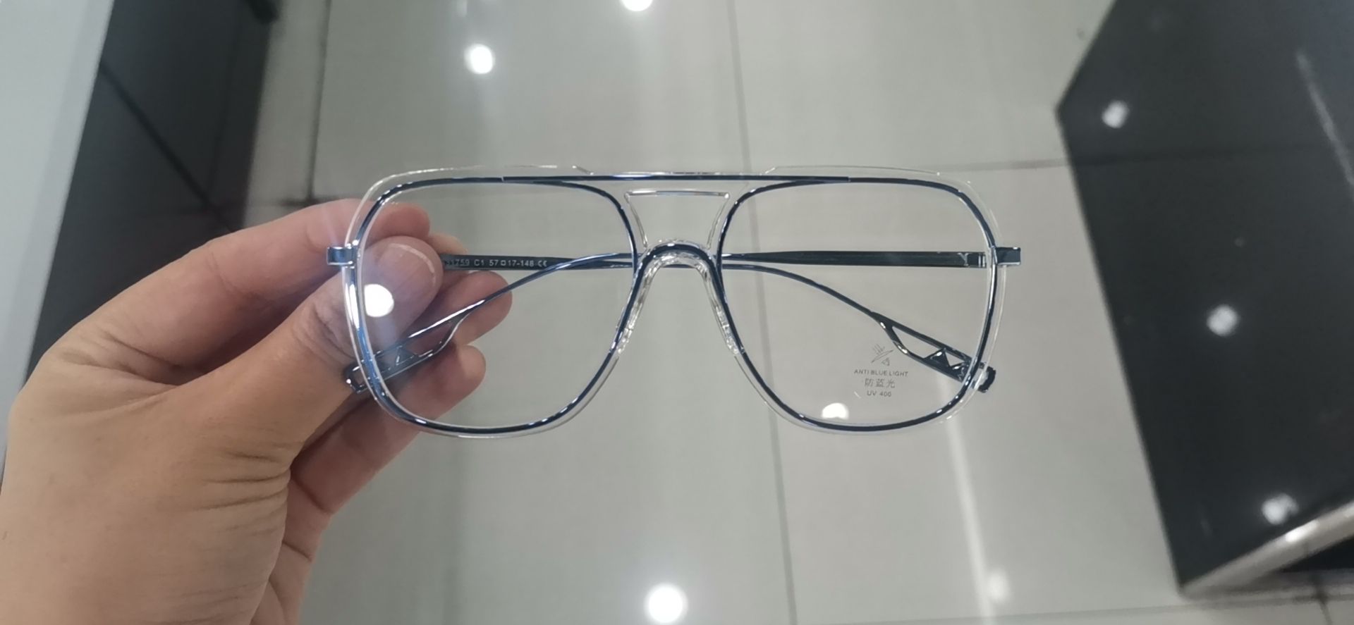 Flat Lens, Near-Vision Frame, Blue Light Blocking Glasses details Picture