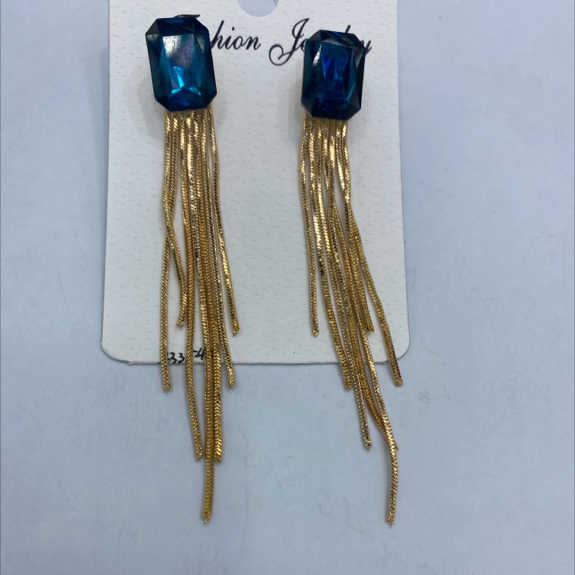 Louis: OuDI network explosion earrings, rectangular glass + copper plated terms fashion, matching leisure earrings 2022004 products