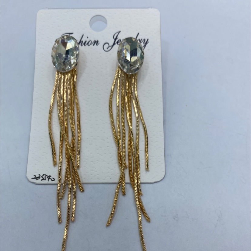 Louis: Oudi network explosive jewelry, glass + copper chain leisure, fashion, trend earrings, 2022006 new products.