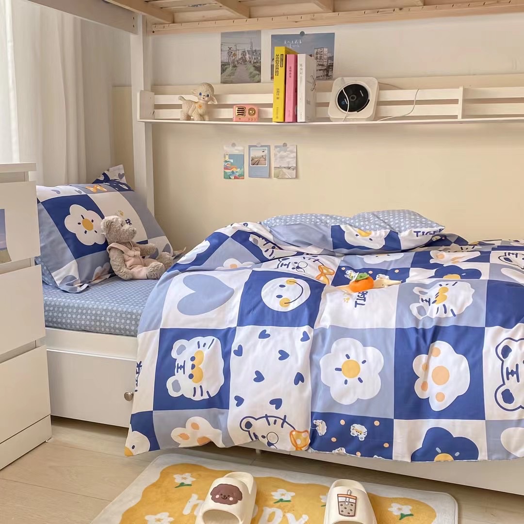 Cotton Students 3-Piece Dormitory Set High And Low Bunk Bed Suitable Application Scenario