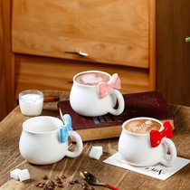 New girly bow tie ceramic mug cute mug coffee mug