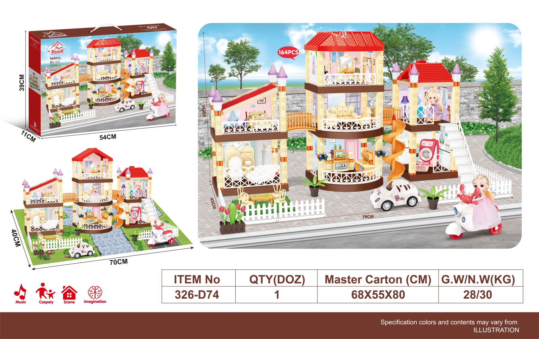 Yiwu Litian toys new DIY children's assembling scene music villa thumbnail