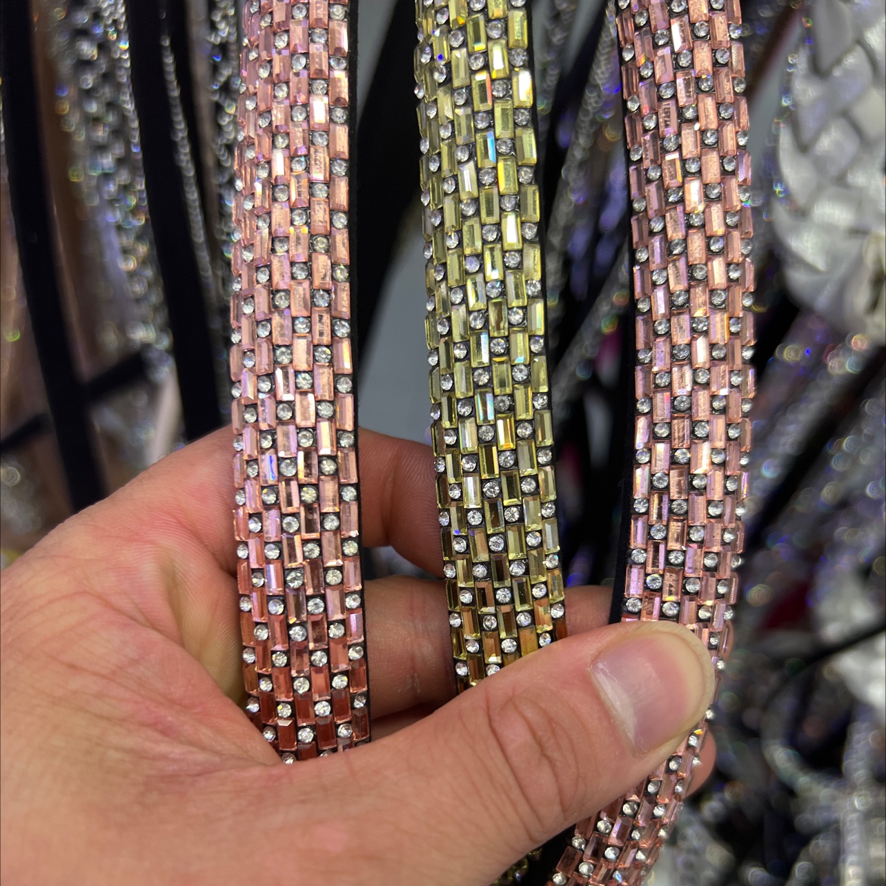 Rhinestones Pull Out The Strip. Drill The Strip