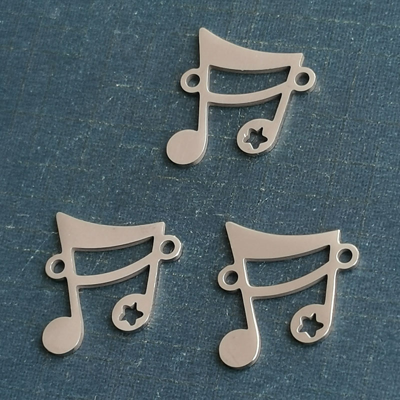 Jewelry accessories Wholesale titanium steel double-sided polished notes music symbols personality pendant DIY necklace bracelet pendant