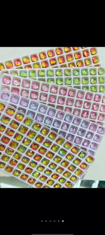 Nail jewelry rectangular magic mirror diamond net red diamond jewelry explosive mirror super flash diamond flat bottom shaped diamond jewelry 5004