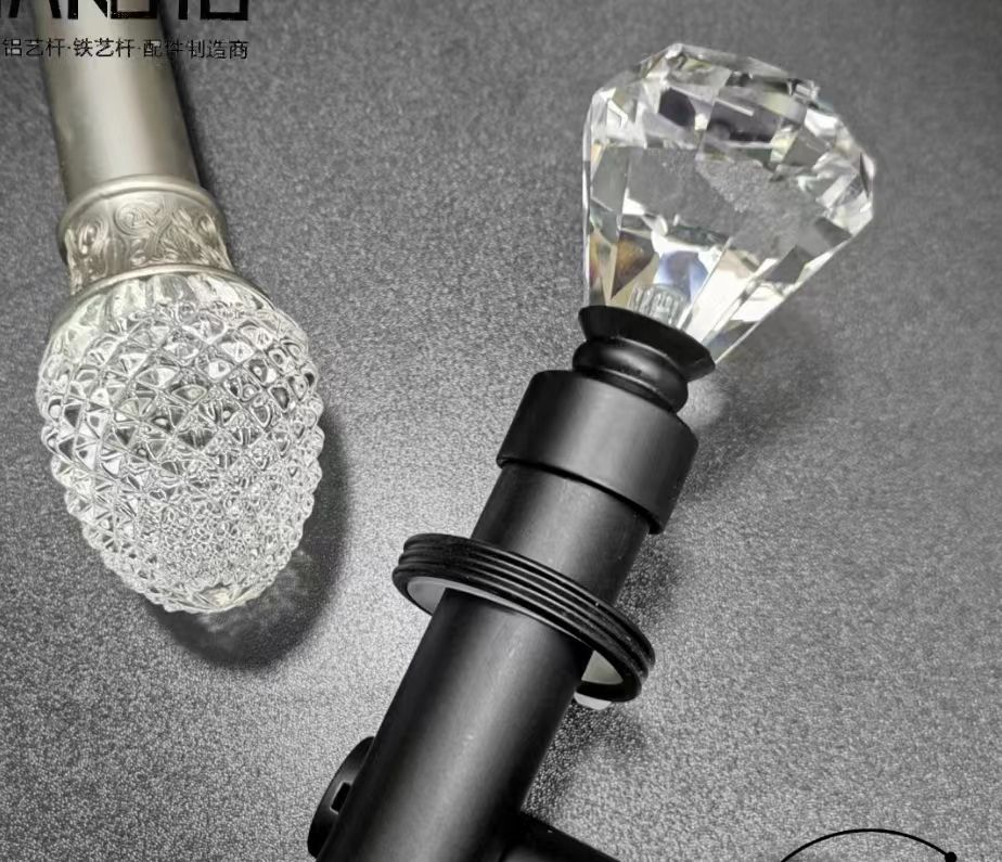 Factory direct sales of Africa and America 16/19mm curtain accessories, crystal metal curtain rod Rome rod full figure
