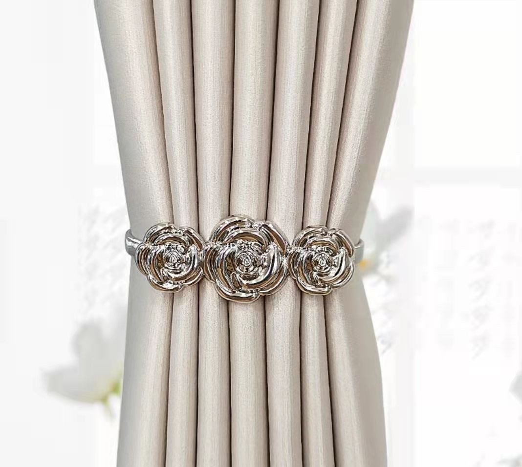 Factory direct sales of modern no-hole series curtain accessories without installation of spring buckle art curtain buckle full figure