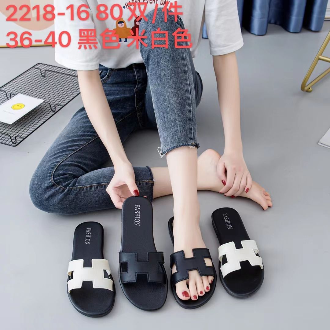 2022 summer new high-heeled thick slippers fashion non-slip indoor and outdoor home wedges all wear shoes