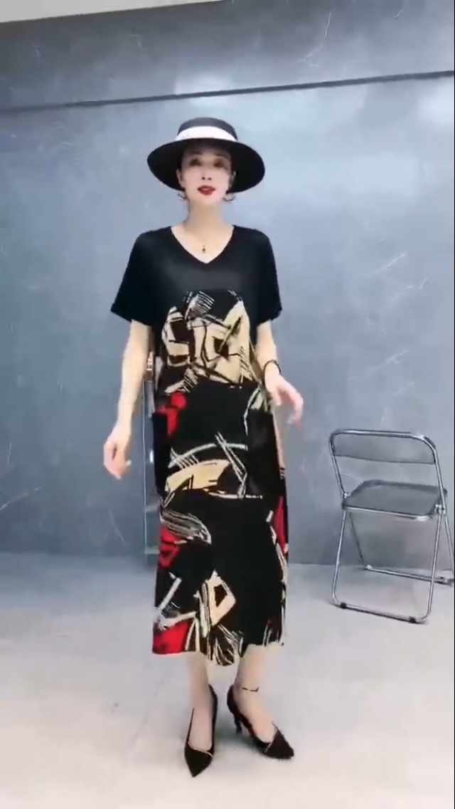 Fashion hot dress Quality women's simple loose dress short sleeves