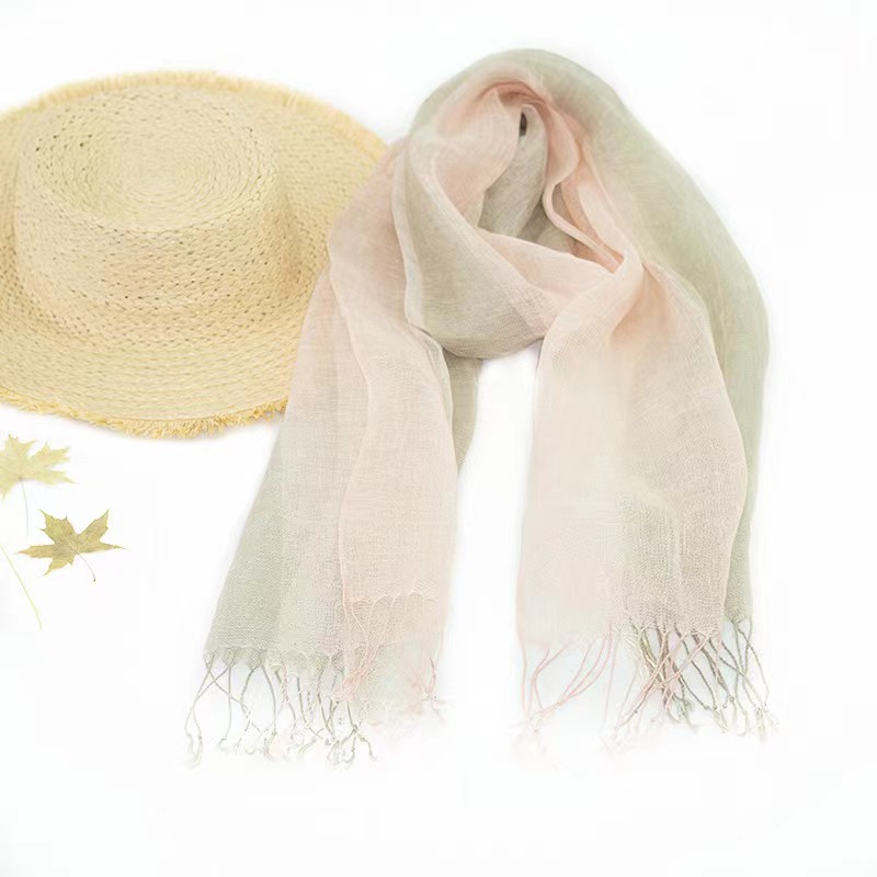 Linen Scarf Female Artistic Sunblock Shawl Temperament Multi-Color Spring Summer Wholesale Scarf Beach Shawl Scarf Specification drawing