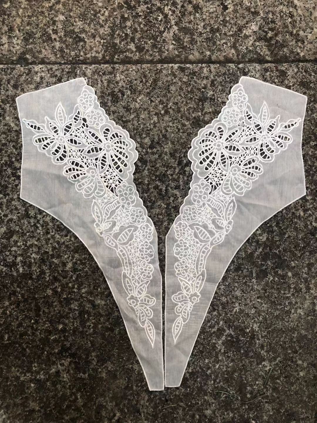 Embroidered lace, embroidered collar, collar, corsage