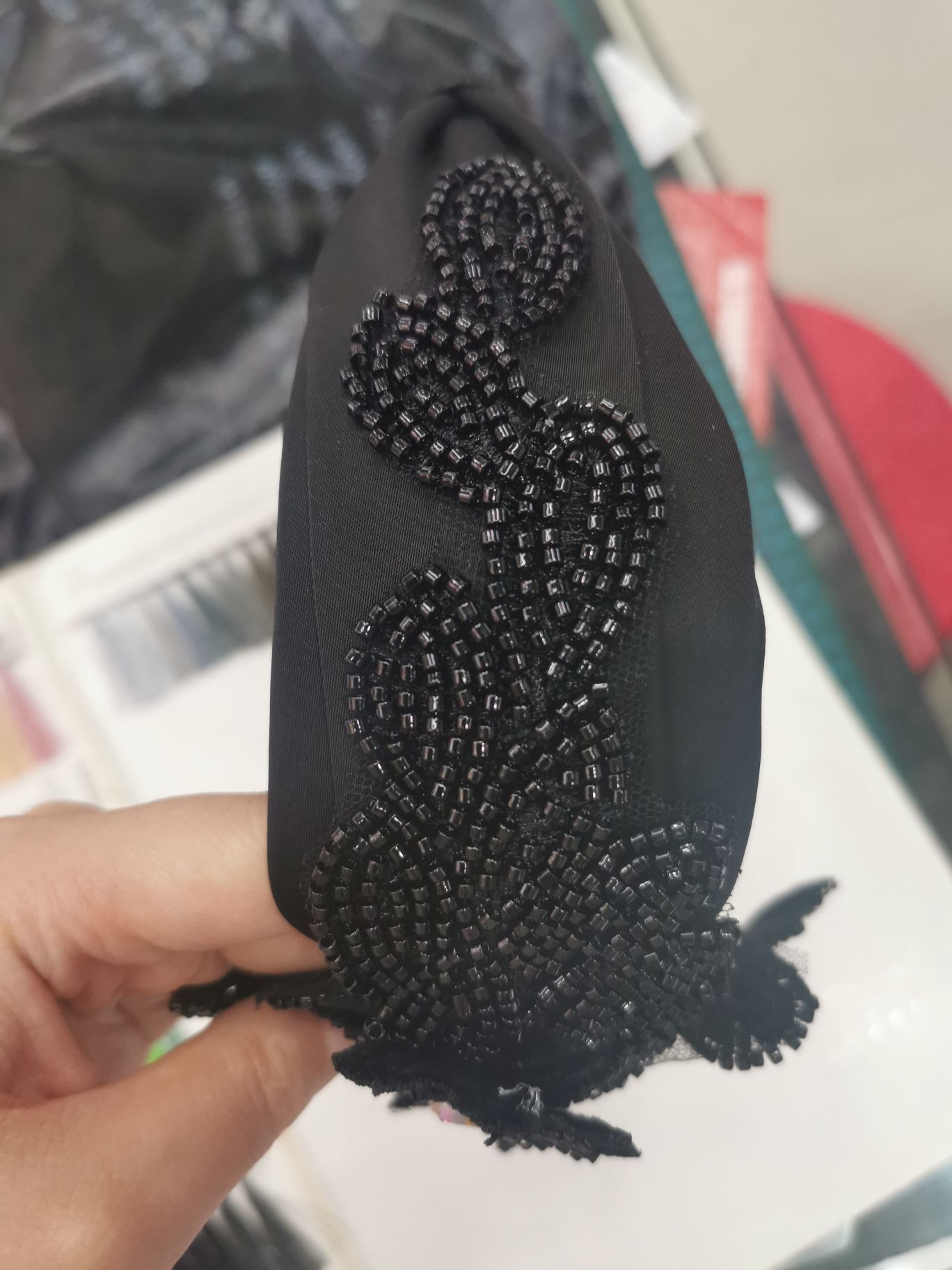 Rice beads and diamonds