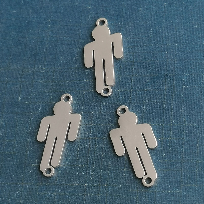 Spot cross-border hot stainless steel mirror humanoid bracelet accessories diy fashionable pendant pendant