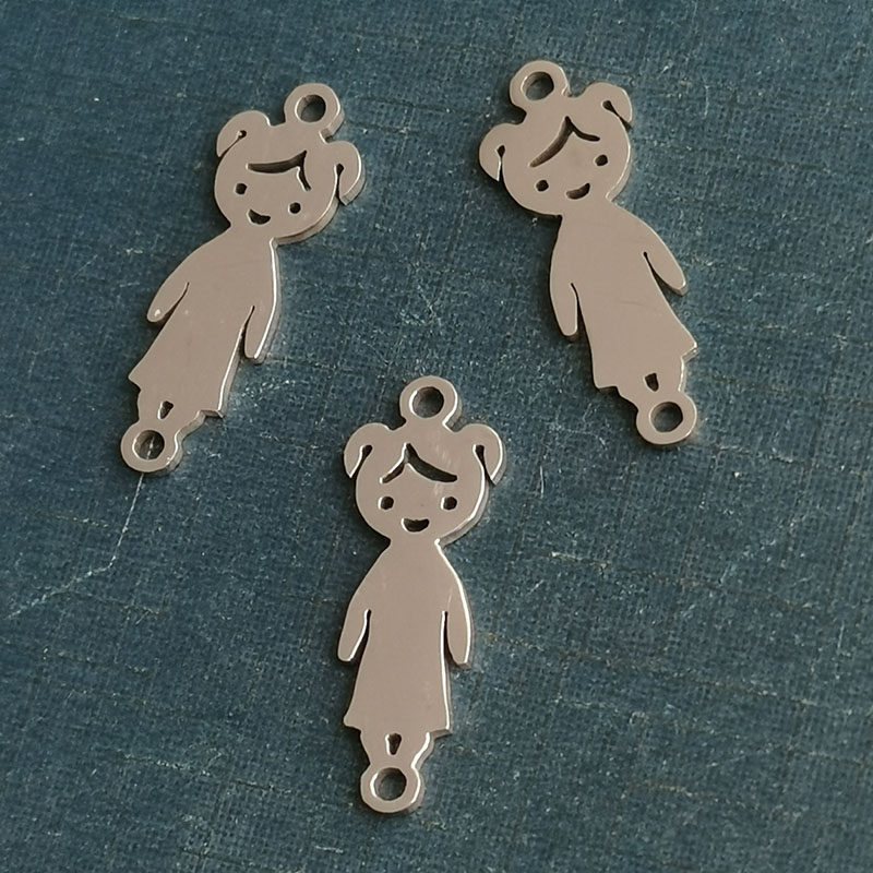Aliexpress hot titanium steel girl bracelet DIY laser cutting polishing free combination good friend family pendant