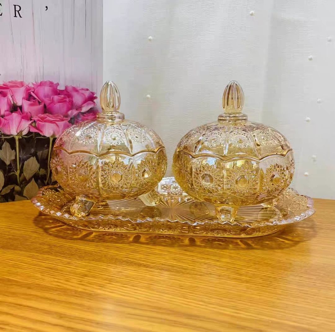 European style storage jar relief glass candy jar jewelry jar jam snack jar small sundries storage jar sugar jar