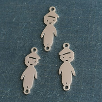 New mirror stainless steel titanium steel boy double hole bracelet pendant DIY jewelry accessories couple pendant wholesale
